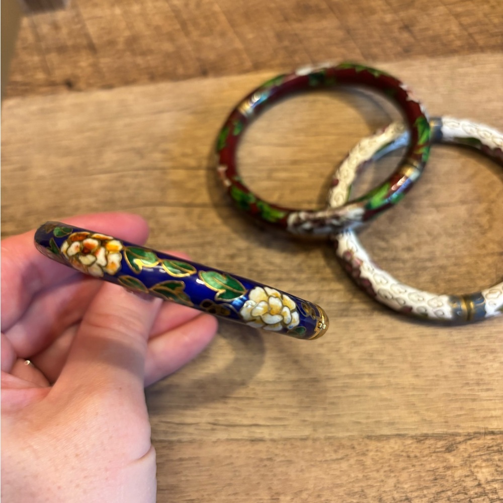 Vintage Cloisonn Bangles From China View 2